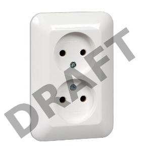 Розетка 2-м СП Прима 16А IP20 без заземл. без защ. шторок (опт. упак.) бел. SchE RS16-211-B