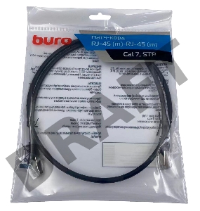 Патч-корд Buro STP 4 пары cat7 CCA molded 1м черный RJ-45 (m)-RJ-45 (m)
