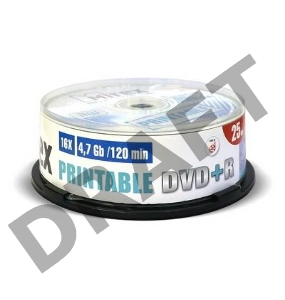 Диск DVD+R Mirex 4.7 Gb, 16x, Cake Box (25), Ink Printable (25/300)