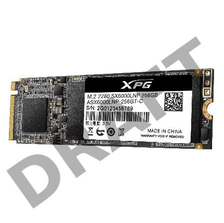 Накопитель SSD Adata 256GB XPG SX6000 Lite, M.2 2280, PCI-E 3x4, [R/W - 1800/900 MB/s] 3D-NAND TLC