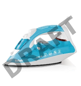 Утюг BBK ISE-2400 бирюзовый Мощность 2400 Вт, паровой удар, вертикальное отпаривание, плавные регулировки подачи пара и температуры, керамическое покрытие подошвы, Anti-calcium, Self-Cleaning, противокапельная система.