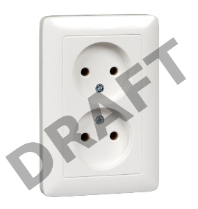 Розетка WESSEN RS16-235-B  ХИТ белый 2-ая б/з 10А скрытый монтаж