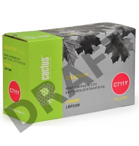 Тонер Картридж Cactus CS-C711Y желтый для Canon LBP5300 (6000стр.)