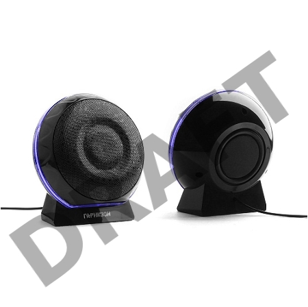 Акустическая система 2.0 Гарнизон GSP-150, черный, 6 Вт, FTB-динамики, материал- пластик, USB - питание