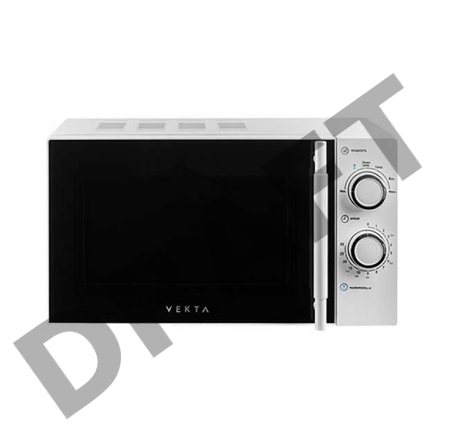 Микроволновая печь VEKTA MS720ATW, 20 л., механическое управление, 700Вт, цвет белый