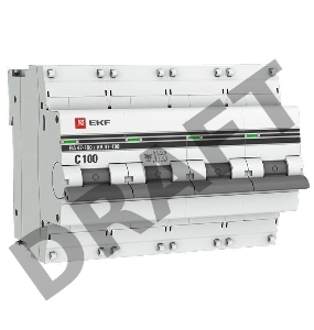 Выключатель автоматический модульный 4п C 100А 10кА ВА 47-100 PROxima EKF mcb47100-4-100C-pro