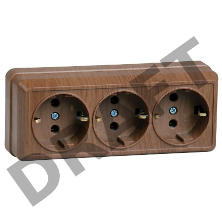 Розетка 3-местн. с з/к 16А откр.уст. ОКТАВА (дуб) Iek ERO31-K04-16-DC РС23-3-ОД Розетка 3-местн. с з/к 16А откр.уст. ОКТАВА (дуб) Iek ERO31-K04-16-DC РС23-3-ОД