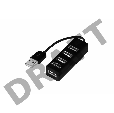 Разветвитель USB на 4 порта черный REXANT