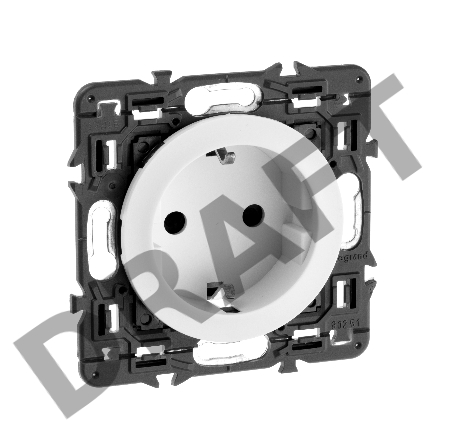 Панель лицевая Celiane для роз. с безвинт. зажим. 2P+E нем. станд. бел. Leg 068131