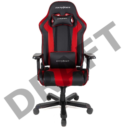 Игровое кресло DXRacer King чёрно-красное (OH/KS99/NR, экокожа, регулируемый угол наклона)