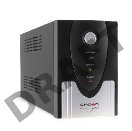 Источник бесперебойного питания CROWN Line Intractive CMU-SP650EURO USB 650VA\360W, корпус металл, 1x12V/7AH, розетки 2*EURO+3*IEC, трансформатор AVR 140-290V, съёмный кабель 1.2 м, порт RJ11/45, порт USB, защита: от перегрузки, от КЗ, от скачков напражен