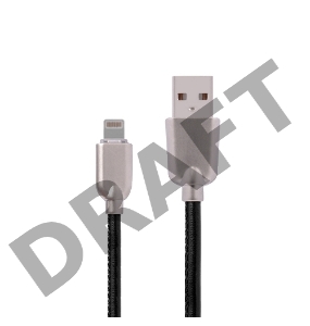 USB кабель ACD-Allure Lightning ~ USB-A Кожа, 1м, черный (ACD-U926-P5B)