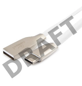 Кабель USB 2.0 Cablexpert CC-G-USBC01W-1M, AM/Type-C, серия Gold, длина 1м, белый, блистер