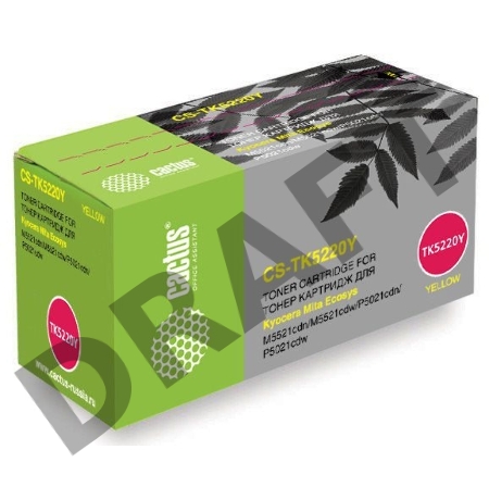Тонер Картридж Cactus CS-TK5220Y желтый (1200стр.) для Kyocera Ecosys M5521cdn/M5521cdw/P5021cdn/P5021cdw