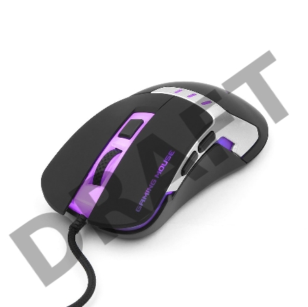 Мышь игровая Gembird MG-520, USB, 5кнопок+колесо-кнопка, 3200DPI, 1000 Гц, подсветка, программное обеспечение для создания макросов