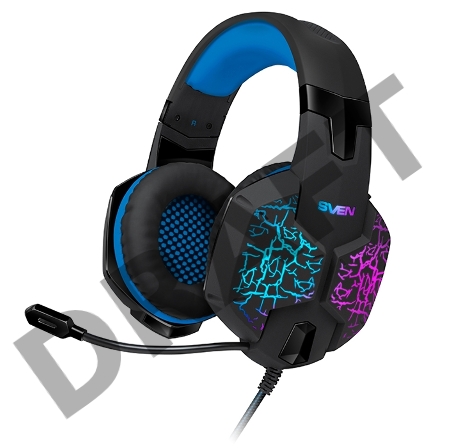 Гарнитура SVEN AP-U980MV, черный-синий (USB, LED, 7.1, 2.2m)