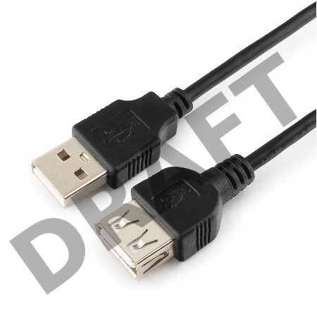 Кабель AM/AF USB2.0 1.8м удлинитель Gembird/Cablexpert CC-USB2-AMAF-6B USB 2.0, черный, пакет 