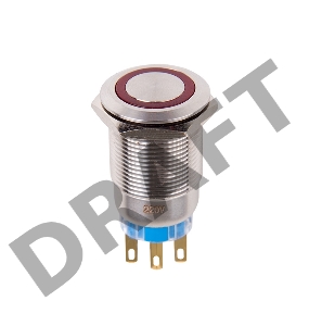 Кнопка  антивандальная Ø19 12В Б/Фикс (5с) (ON)-OFF/(OFF)-ON красная  REXANT