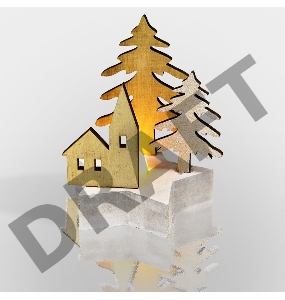 Деревянная фигурка с подсветкой 