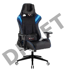 Кресло игровое Бюрократ VIKING 4 AERO BLUE две подушки черный/синий искусст.кожа/ткань