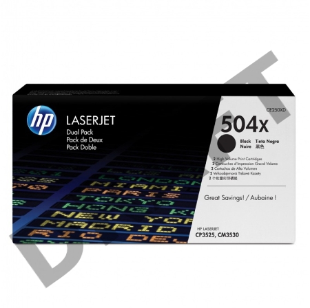 Тонер-картридж HP CE250XD черный двойная упаковка для CLJ CP3525, CM3530 2 х 10 500 стр.