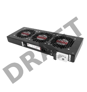 Модуль вентиляторный ЦМО, 3 вентилятора с терморегулятором, чёрный R-FAN-3T-9005