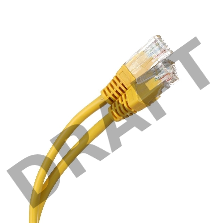 Патчкорд литой Aopen/Qust UTP кат.5е 0,5м желтый 