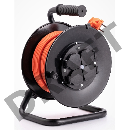 Удлинитель силовой Starwind ST-PSR4.30/FRG-20 4x3.0кв.мм 4розет. 30м 20A катушка темно-серый