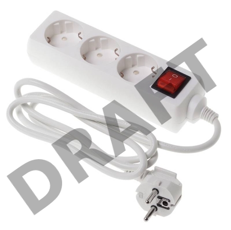 Сетевой удлинитель Buro BU-PS3.1/W 1.5м (3 розетки) белый (пакет ПЭ)