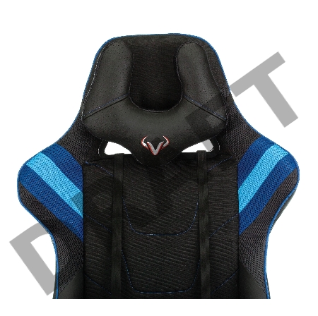 Кресло игровое Бюрократ VIKING 4 AERO BLUE две подушки черный/синий искусст.кожа/ткань