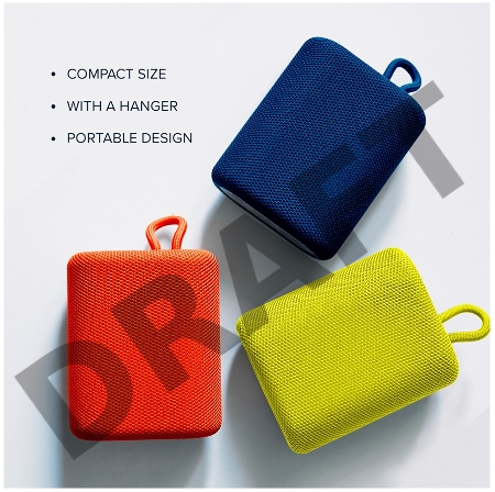 Портативная акустика CANYON BSP-4, Bluetooth Speaker, BT V5.0, BLUETRUM AB5365A, TF card support, Type-C USB port, 1200mAh polymer battery, Yellow, cable length 0.42m, 114*93*51mm, 0.29kg
