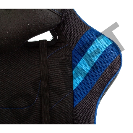 Кресло игровое Бюрократ VIKING 4 AERO BLUE две подушки черный/синий искусст.кожа/ткань
