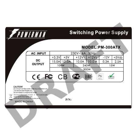 Блок питания POWERMAN PM-300ATX  for EL series[6116827]