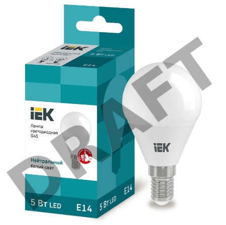 Лампа светодиодная ECO G45 5Вт шар 4000К белый E14 450лм 230-240В ИЭК LLE-G45-5-230-40-E14