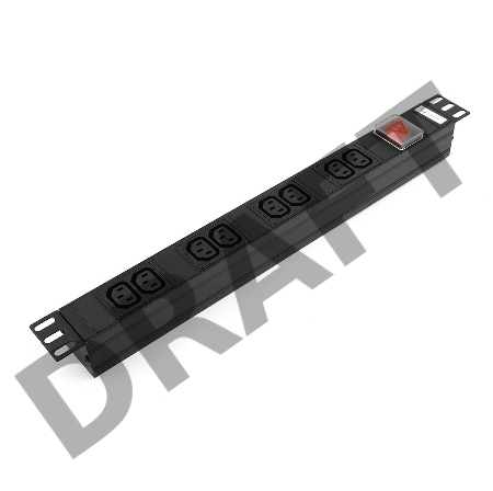 Блок Gembird EHB8-4, 1 вход С14/ 8 выходов C13, с защитой для 19