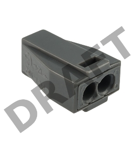 Экспресс-клемма с пастой, 2-проводная до 2,5 мм², серая (100 шт./уп.) (773-302) REXANT