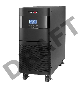 Источник бесперебойного питания CROWN On-Line CMUOA-350-6K 6000VA/5400W, корпус металл, TOWER, АКБ 16*12V/7AH, PF-0.9, AVR 110-300V, порт USB/RS-232, EPO, розетки - клемная колодка (Ph+N+GND), входной кабель 2,5 м, вентилятор охлаждения, автомат, слот для