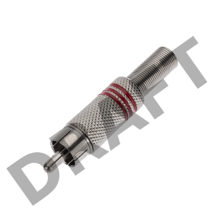 Разъем штекер RCA металл под винт черный/красный REXANT