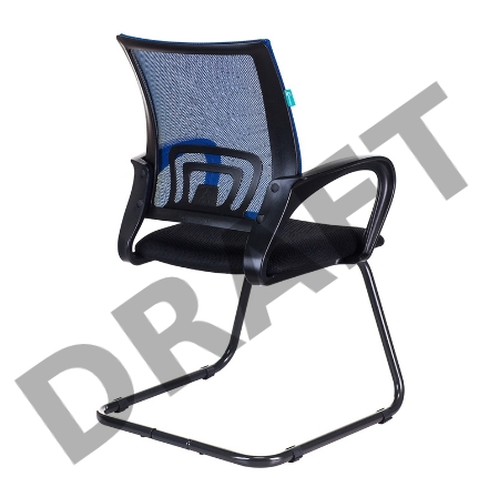 Кресло Бюрократ CH-695N-AV/BL/TW-11 на полозьях синий TW-05 сиденье черный TW-11