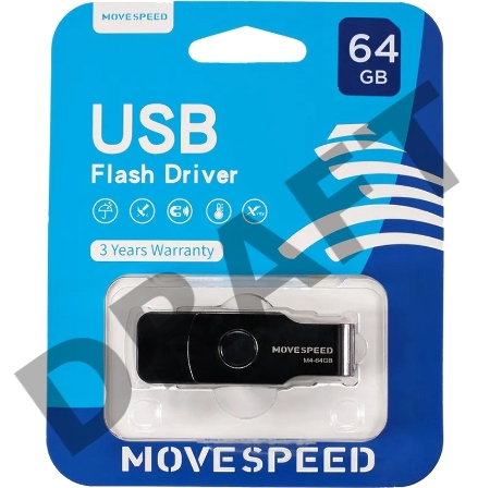Накопитель USB2.0 64GB Move Speed М4 черный