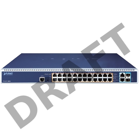 Коммутатор PLANET GS-6322-24P4X L3 24-Port 10/100/1000T 95W 802.3bt PoE + 2-Port 10GBASE-T + 2-Port 10G SFP+ Managed Switch with dual modular power supply slots (24-port 95W PoE++, max. 2,280-watt PoE budget, RPS(1+1)/EPS(2+0) mode, ERPS Ring, ONVIF, Cybe