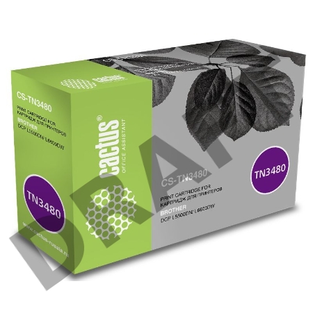 Тонер-картридж Cactus CS-TN3480, черный (8000стр.) для Brother DCP L5500DN/L6600DW/ HL  L5000D/L5100DN/L5100DNT/L5200DW/L5200DWT/L6250DN/L6300DW/L6300DWT/L6400DW/L6400DWT/ MFC L5700DN/L5750DW/L6800DW/L6800DWT/L6900DWT