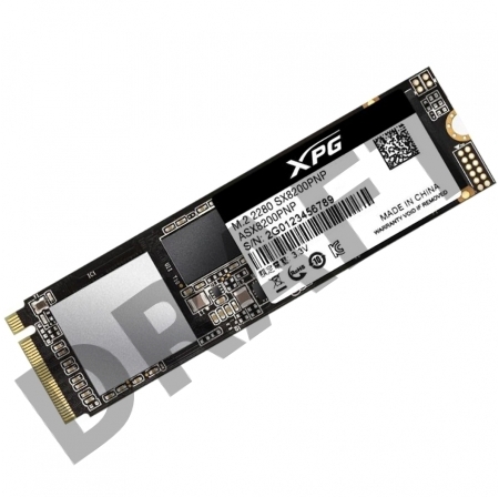 Твердотельный диск ADATA 512GB XPG SX8200 Pro, M.2 2280, PCI-E 3x4, [R/W - 3350/2350 MB/s] 3D-NAND TLC