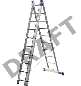  Лестница СИБИН универсальная, трехсекционная со стабилизатором, 10 ступеней [38833-10]