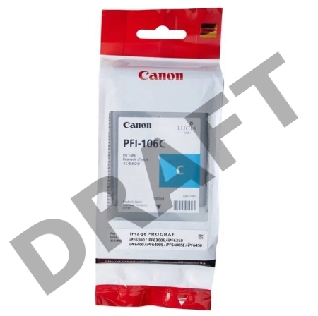 Картридж струйный Canon PFI-106 C голубой для iPF6300S/6400/6450 (6622B001)