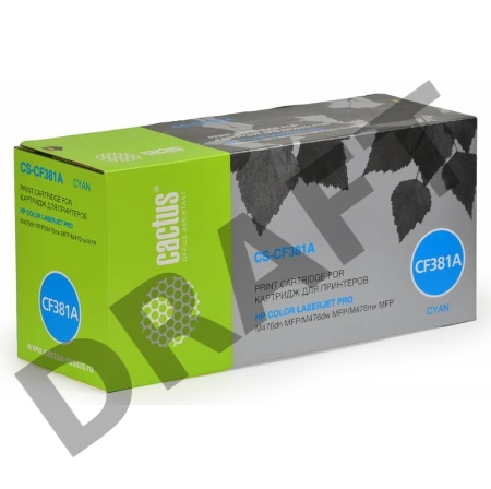 Тонер Картридж Cactus CS-CF381A голубой для HP LaserJet Pro M476dn, M476nw, M476dw (2700стр.)