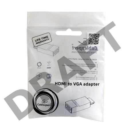 Переходник HDMI-VGA Cablexpert A-HDMI-VGA-02, 19M/15F, Jack3.5 аудиовыход