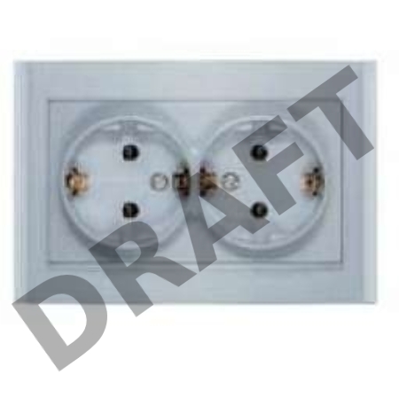 Розетка 2-м СП Бриллиант с заземл. серебр. UNIVersal 7949780