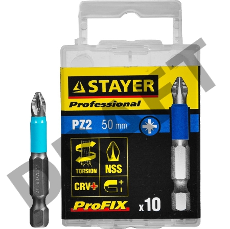 Бита STAYER PROFESSIONAL 26223-2-50-10_z01  ProFix E 1/4'' № 2 L=50мм 10шт