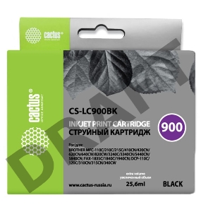 Картридж струйный Cactus CS-LC900BK черный для Brother DCP-110/115/120/MFC-210/215 (25,6ml)
